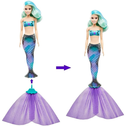 Barbie Color Reveal Mermaid Doll with 7 Surprises (Styles May Vary)