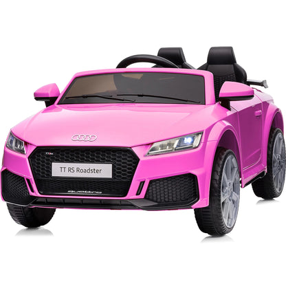 Kids Ride on Car, Licensed Audi TT 12V Electric Car Toy with Remote, LED Light - Pink