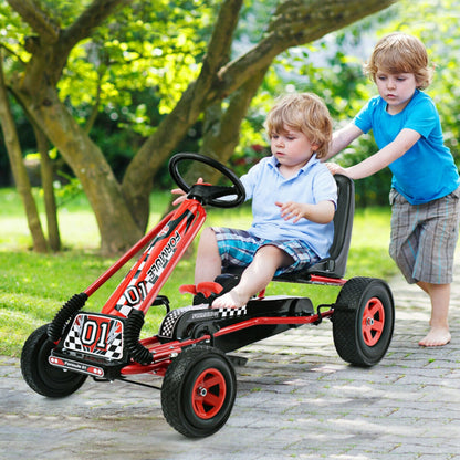 4 Wheels Kids Ride on Pedal Powered Bike Go Kart Racer Car Outdoor Play Toy