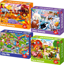 Puzzles for Toddlers 4-6 – 4 X 48 Pieces Jigsaw Puzzles for Kids Ages 3-5 – Learning Farm Animals for 2-4 – Jigsaw Game for Boy and Girl 3-5-7 Year Old