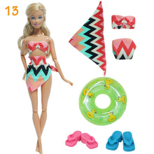 4Pcs/Set Doll Swimsuit + Random Lifebuoy + Slippers Cute Swimwear Swimming Ring Shoes Beach Accessories Clothes 11.5 Inch Dolls