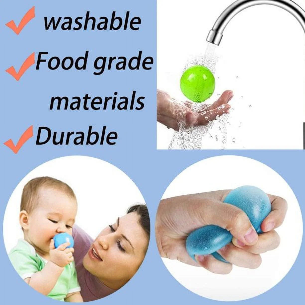 Zendure Globbles Sticky Balls Trapped on the Roof, Luminous Ceiling Sticky Balls, Sticky Squash Balls, Pressure Balls, Sensory Toys, Suitable for ADHD, OCD, Anxiety (Pack of 4)