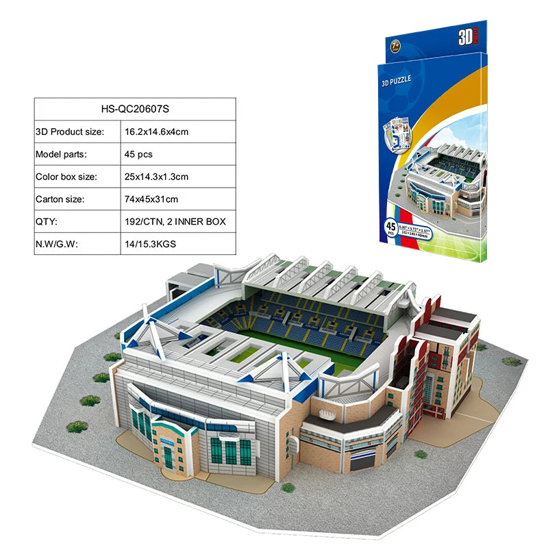 DIY 3D Paper Puzzle Football Field Stadium