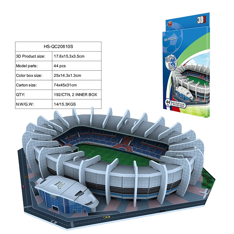 DIY 3D Paper Puzzle Football Field Stadium