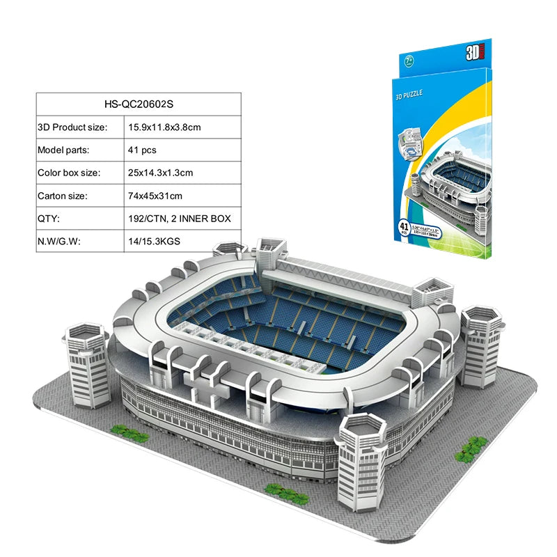 DIY 3D Paper Puzzle Football Field Stadium