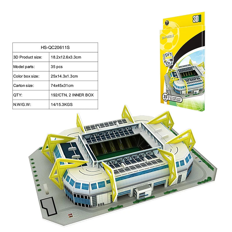 DIY 3D Paper Puzzle Football Field Stadium