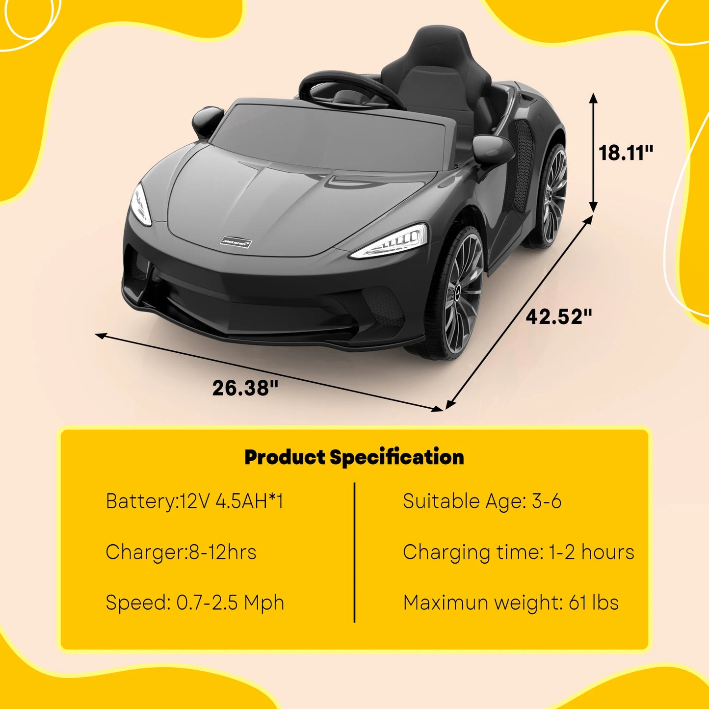 Mclaren Ride On Mini Car For Kids