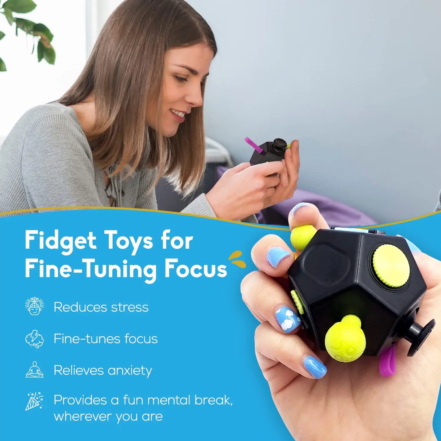 EDC 12 Sides Fidget Cube Toy