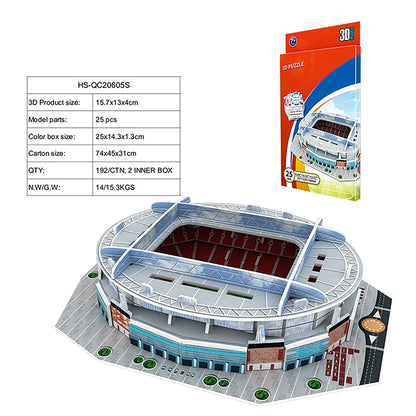 DIY 3D Paper Puzzle Football Field Stadium