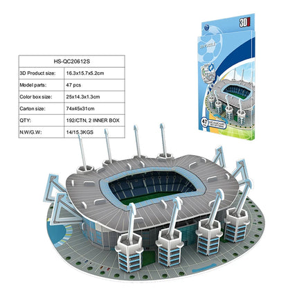 DIY 3D Paper Puzzle Football Field Stadium