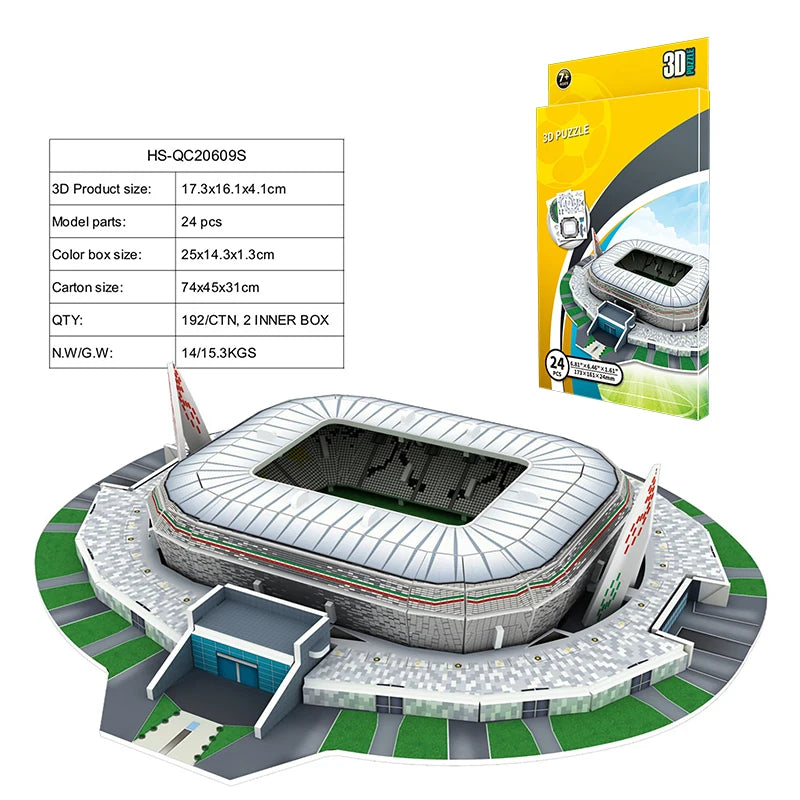 DIY 3D Paper Puzzle Football Field Stadium