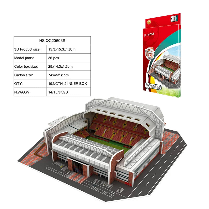 DIY 3D Paper Puzzle Football Field Stadium