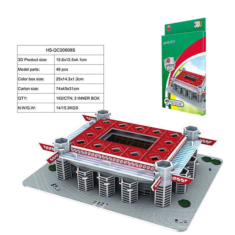 DIY 3D Paper Puzzle Football Field Stadium