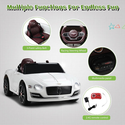 Kids Bentley Style GT Coupe EXP12 12V Battery Ride on Car Electric 2.4G Remote Control White