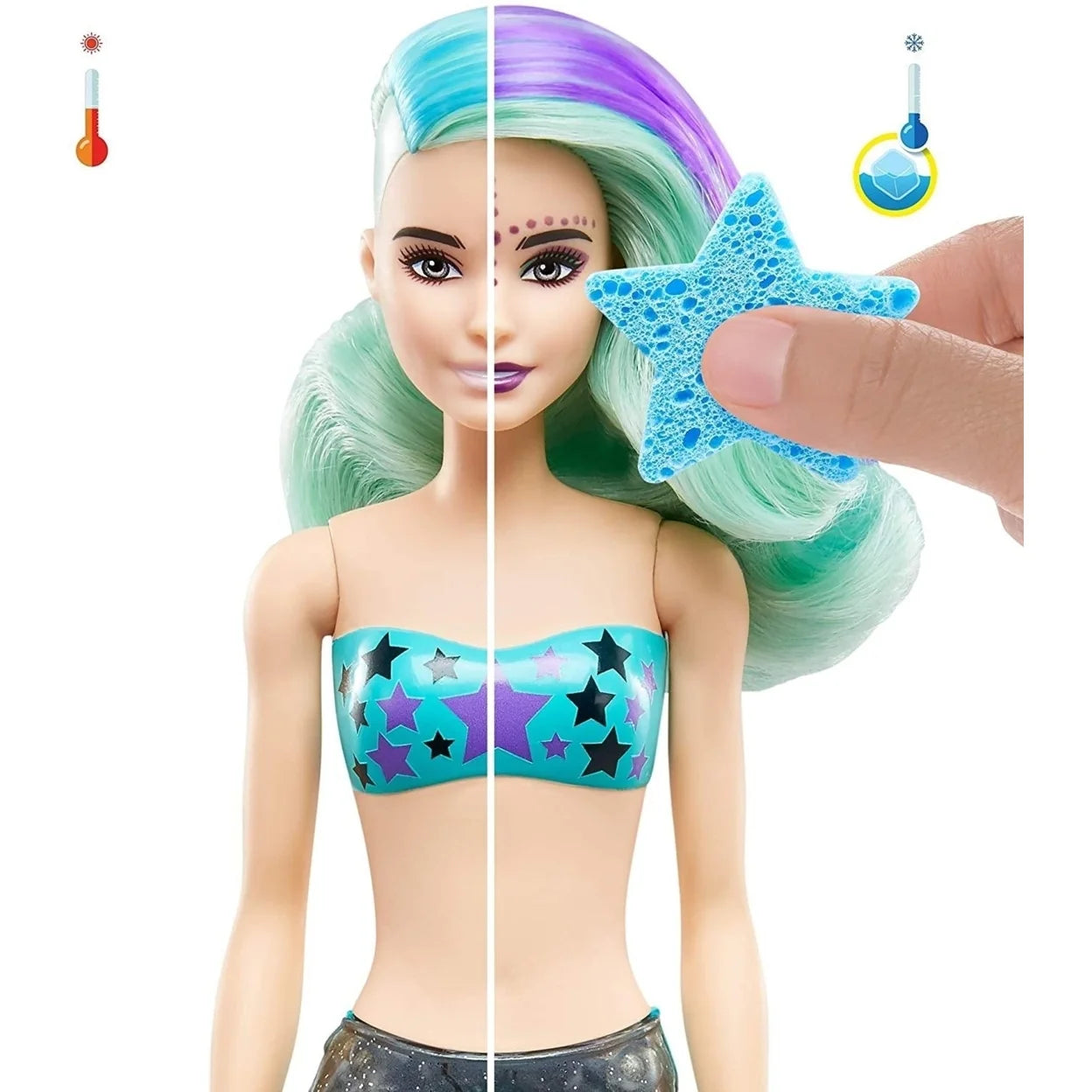 Barbie Color Reveal Mermaid Doll with 7 Surprises (Styles May Vary)