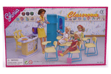 Classroom Doll Furniture Set with Locker, Desk, and Chairs, Fits 11.5" Dolls, 7 Piece