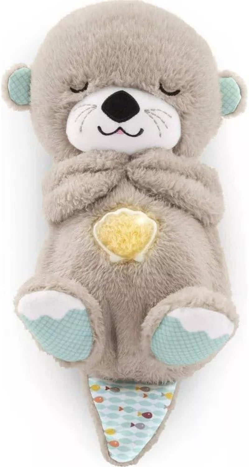 Fisher-Price Sound Machine Soothe 'N Snuggle Otter Portable Plush Baby Toy with Sensory Details Music Lights & Rhythmic Breathing Motion