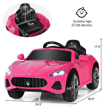 12V Kids Ride on Car Maserati Grancabrio Licensed W/ Remote Control& Lights Pink